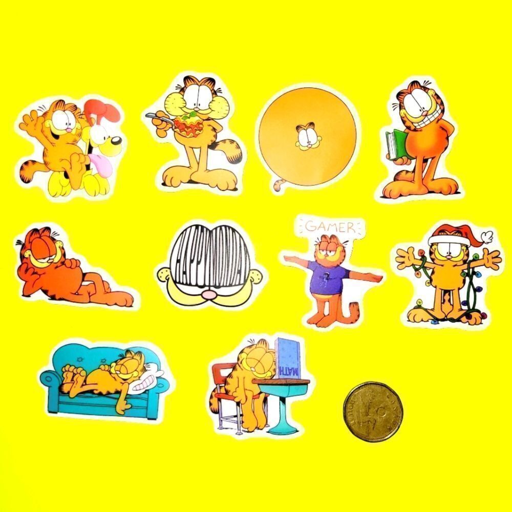 3/$20 Brand New 10x Garfield Waterproof Stickers